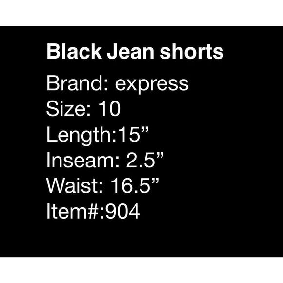 Express black denim cut off shorts- size 10 - Picture 6 of 6